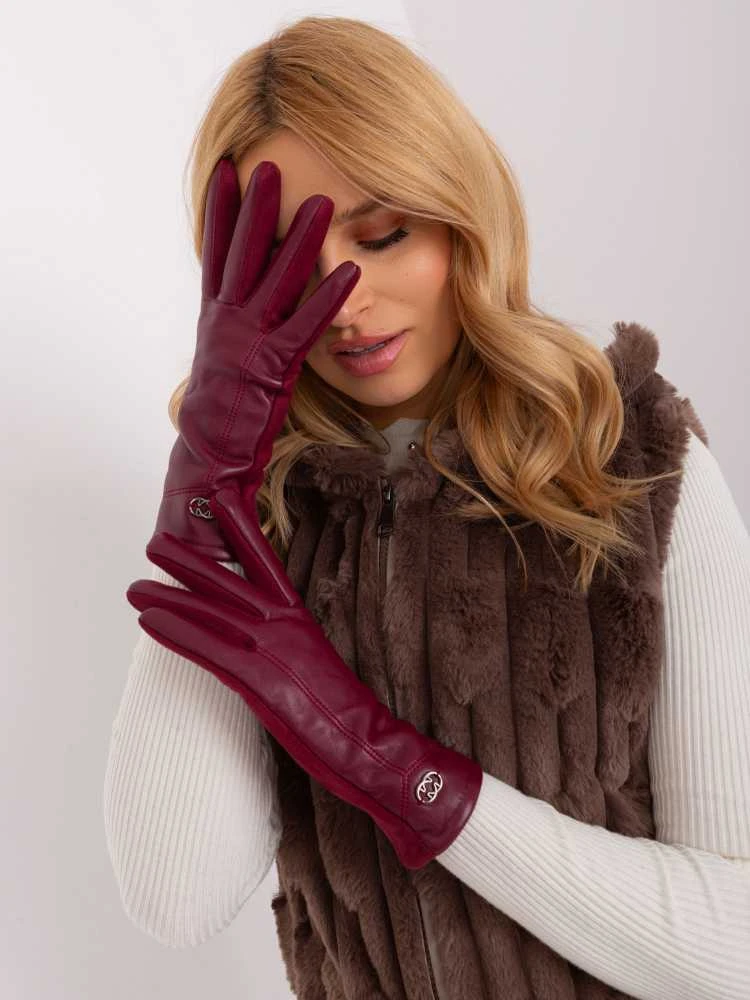 Wool Fashion Italia Pirštinės-AT-RK-239801.11-bordo