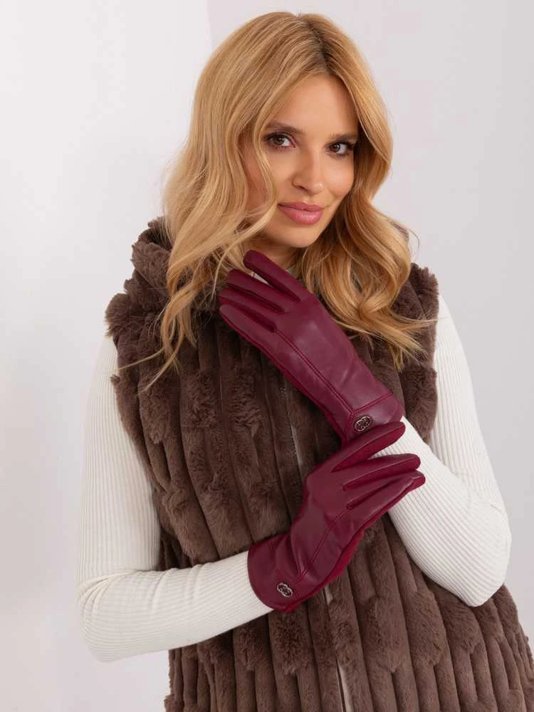 Wool Fashion Italia Pirštinės-AT-RK-239801.11-bordo
