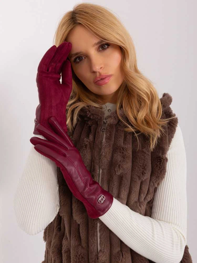 Wool Fashion Italia Pirštinės-AT-RK-239801.11-bordo