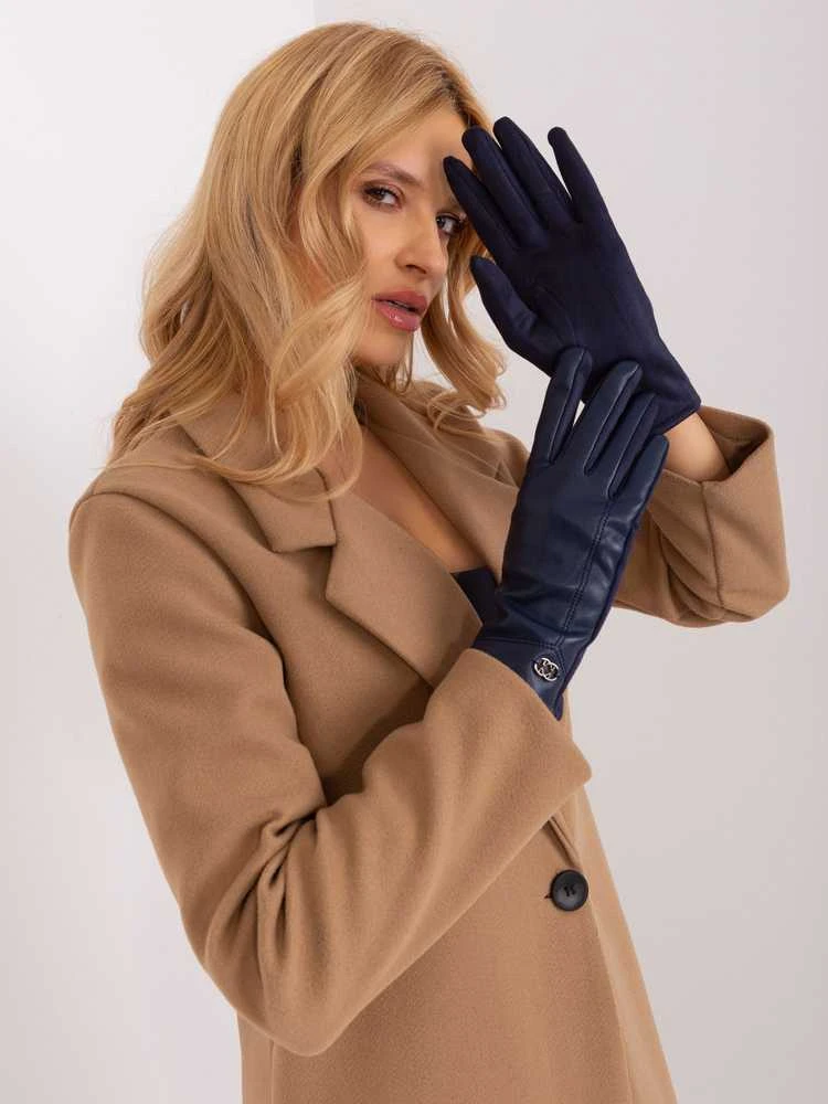 Wool Fashion Italia Pirštinės-AT-RK-239801.11-mėlynos spalvos