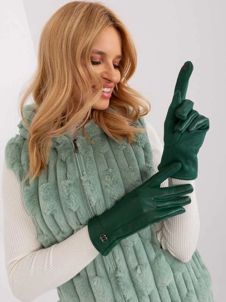 Wool Fashion Italia Pirštinės-AT-RK-239801.11-tamsiai žalia