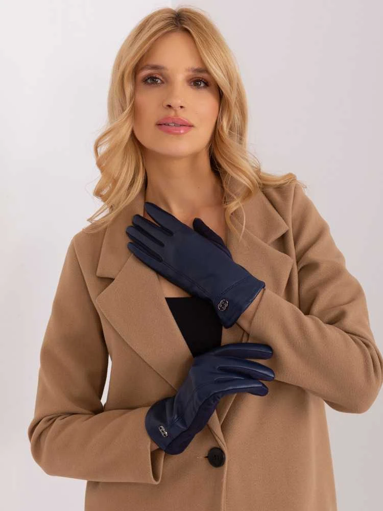 Wool Fashion Italia Pirštinės-AT-RK-239801.11-mėlynos spalvos