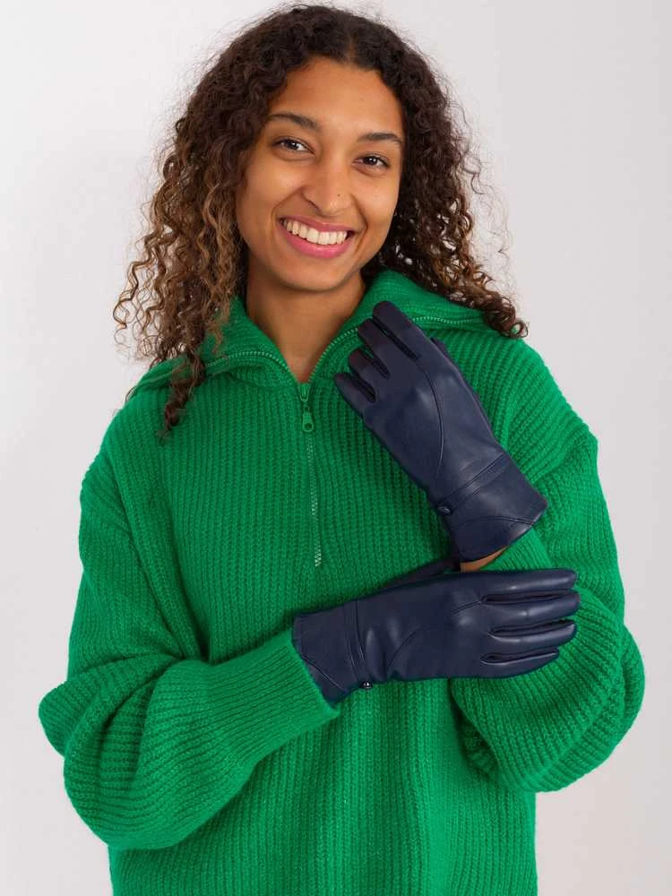 Wool Fashion Italia Pirštinės-AT-RK-239802.28-mėlynos spalvos