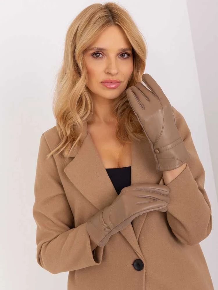 Wool Fashion Italia Pirštinės-AT-RK-239802.28-tamsiai smėlio spalvos