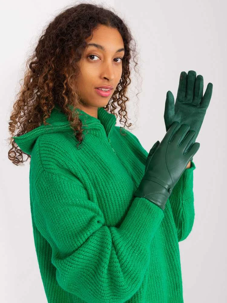 Wool Fashion Italia Pirštinės-AT-RK-239802.28-tamsiai žalios