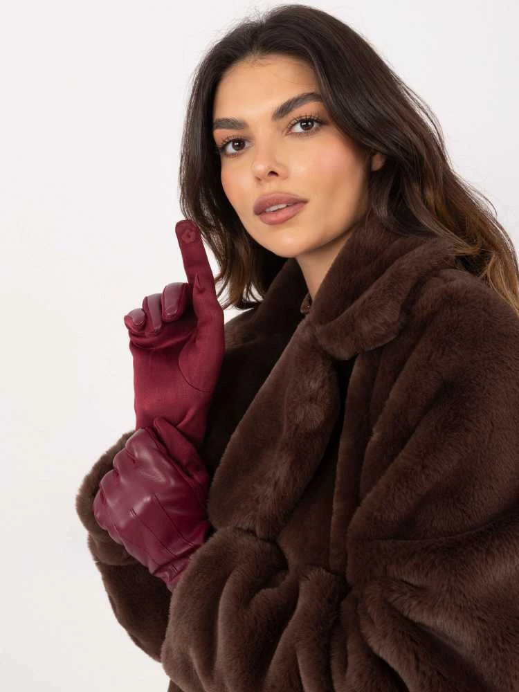 Wool Fashion Italia Pirštinės-AT-RK-239804.86-bordo