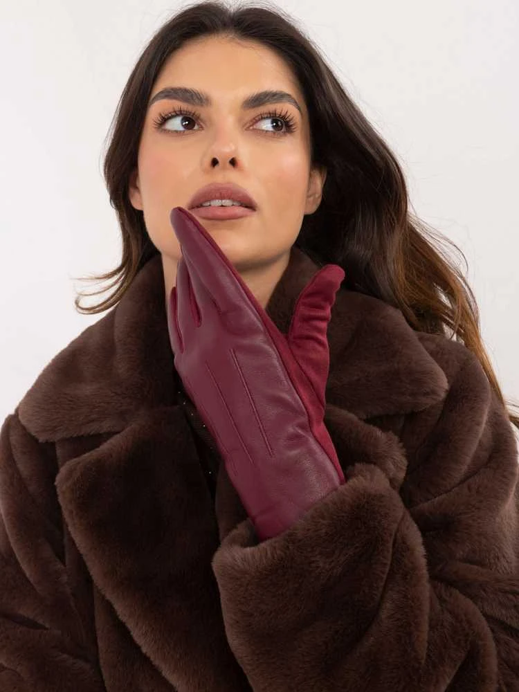 Wool Fashion Italia Pirštinės-AT-RK-239804.86-bordo