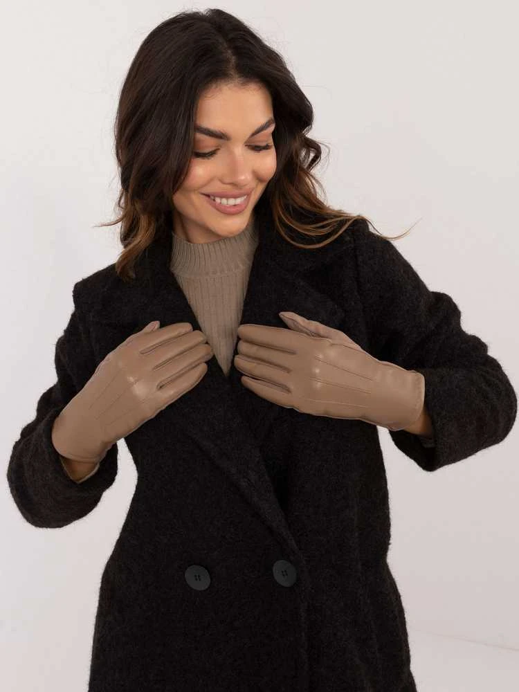 Wool Fashion Italia Pirštinės-AT-RK-239804.86-tamsiai smėlio spalvos