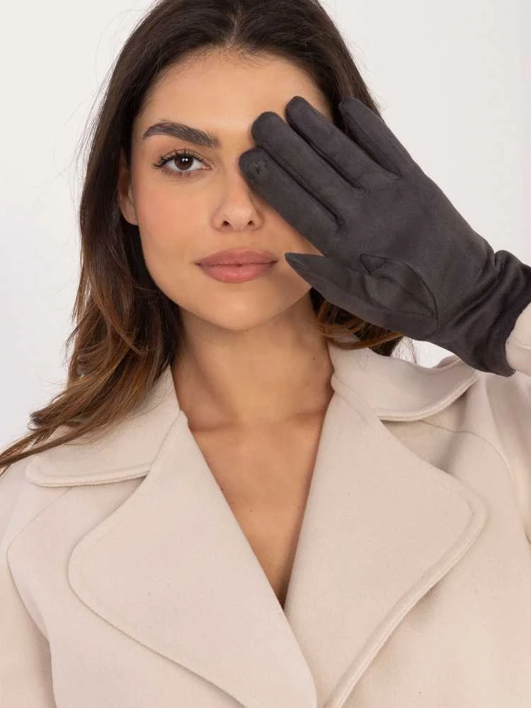 Wool Fashion Italia Pirštinės-AT-RK-239804.86-tamsiai pilkos