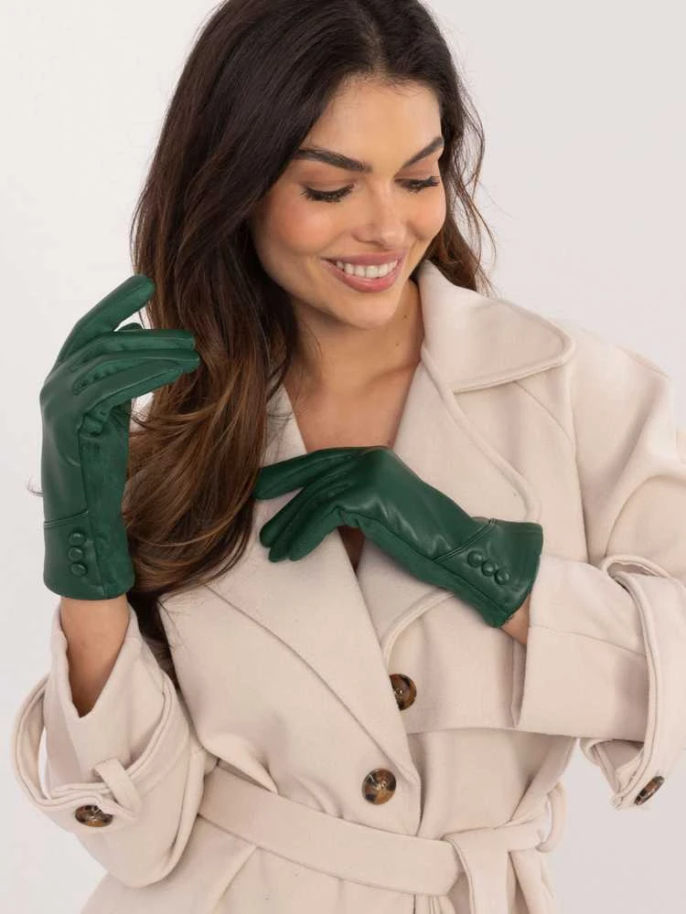 Wool Fashion Italia Pirštinės-AT-RK-239805.95-ciemny žalia