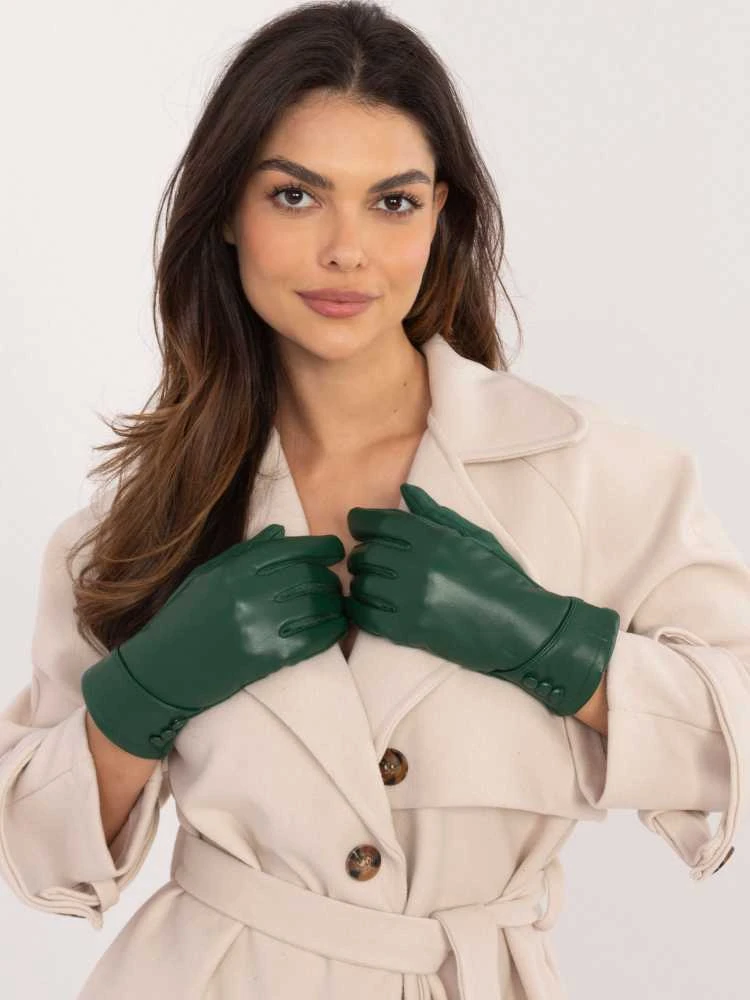 Wool Fashion Italia Pirštinės-AT-RK-239805.95-ciemny žalia