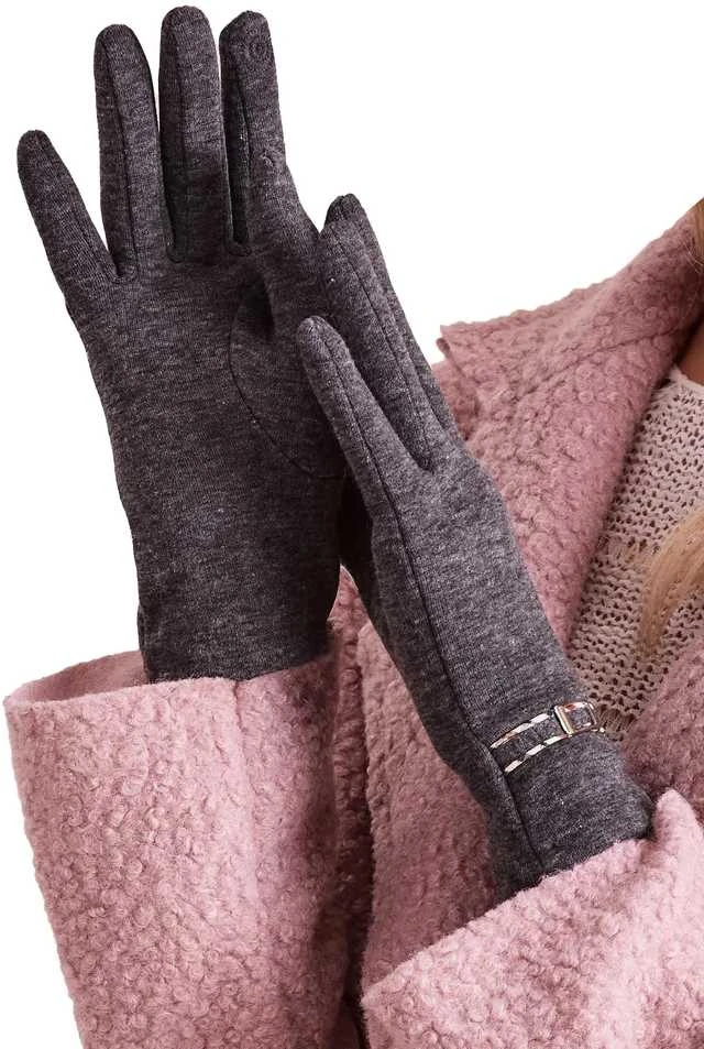 Wool Fashion Italia Pirštinės-AT-RK-6202-1,22-tamsiai pilkos spalvos