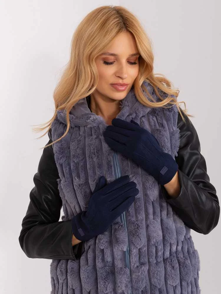 Wool Fashion Italia Pirštinės-AT-RK-8502A.90-mėlynos spalvos