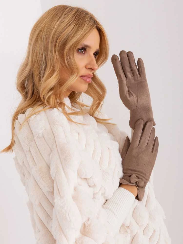 Wool Fashion Italia Pirštinės-AT-RK-9003A.85-tamsiai smėlio spalvos