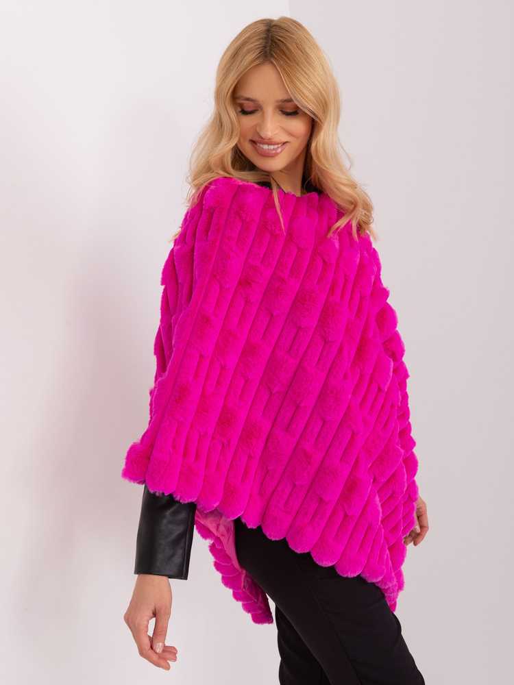 Wool Fashion Italia Pončas-AT-PN-2347.16-fuksija