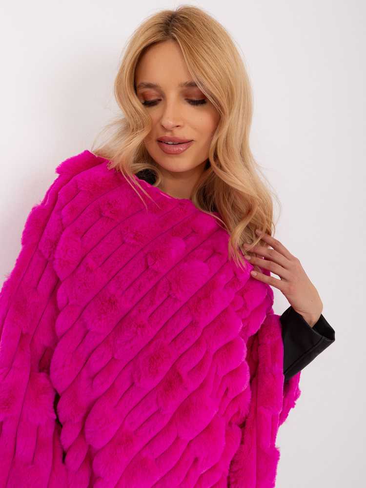 Wool Fashion Italia Pončas-AT-PN-2347.16-fuksija