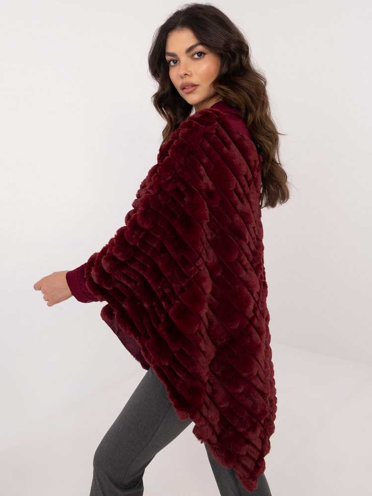 Wool Fashion Italia Pončas-AT-PN-2347.68-bordo
