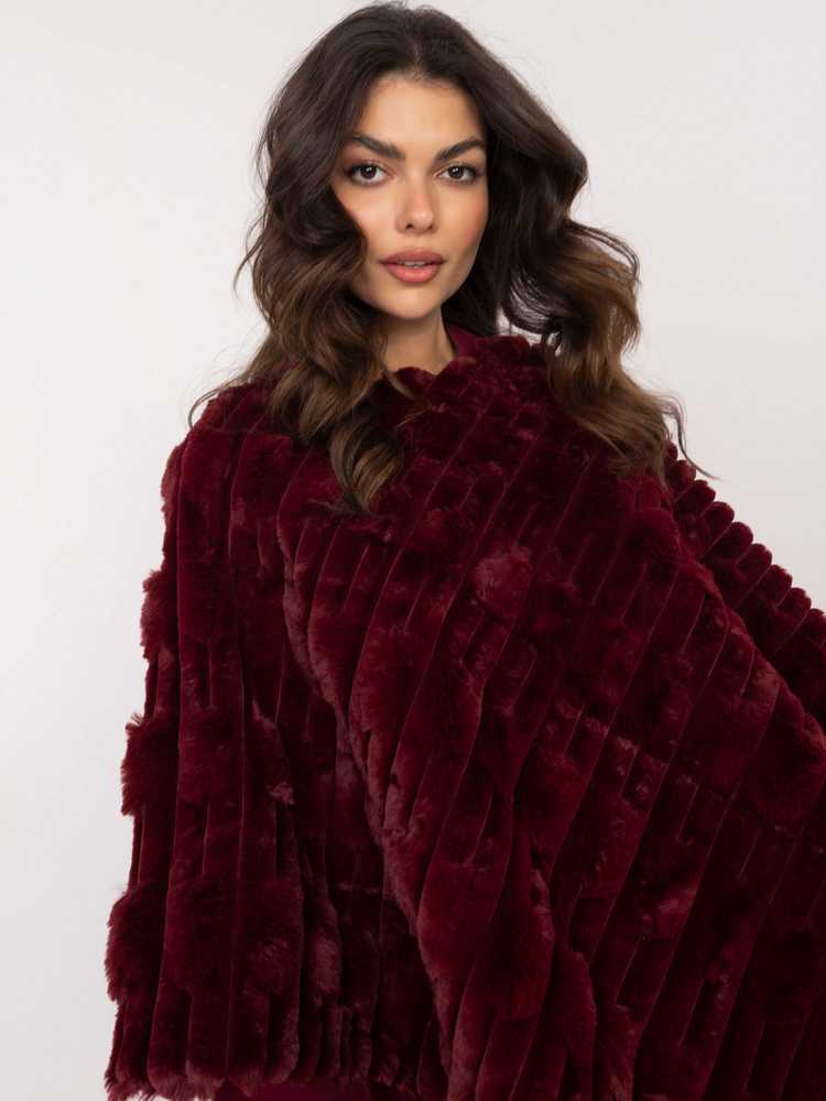 Wool Fashion Italia Pončas-AT-PN-2347.68-bordo