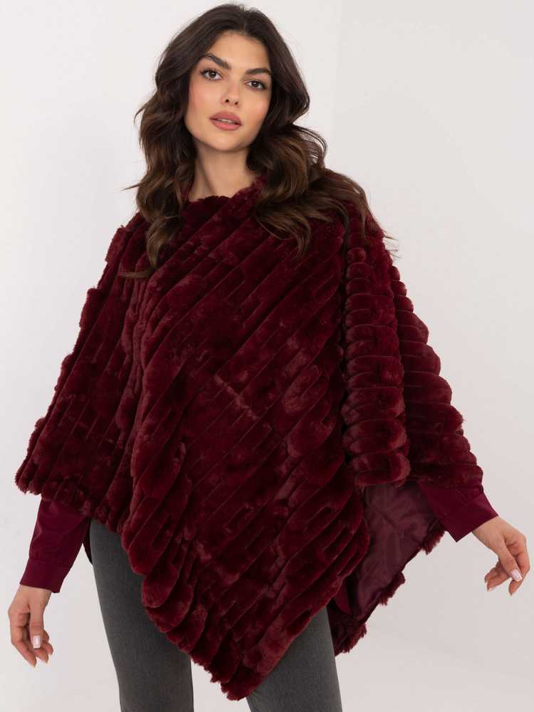 Wool Fashion Italia Pončas-AT-PN-2347.68-bordo