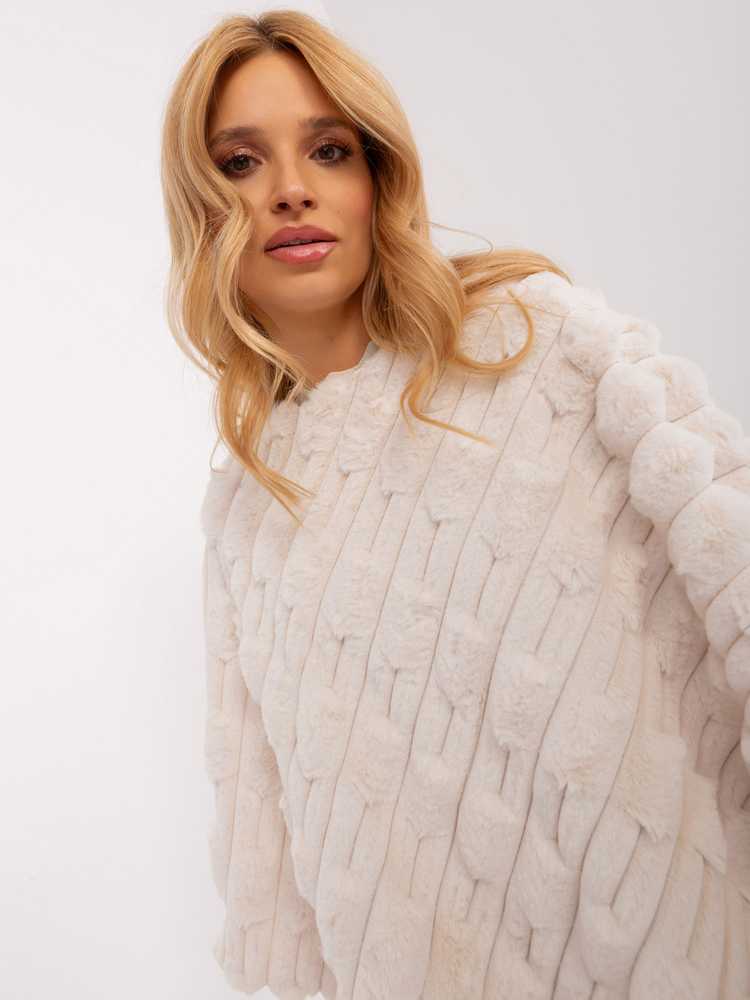 Wool Fashion Italia Pončas-AT-PN-2347.68-ekru