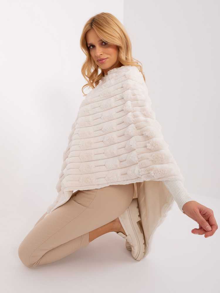 Wool Fashion Italia Pončas-AT-PN-2347.68-ekru
