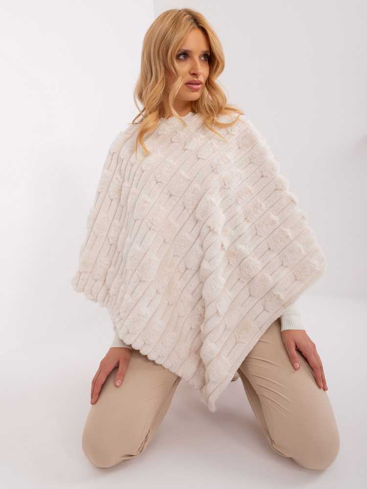 Wool Fashion Italia Pončas-AT-PN-2347.68-ekru