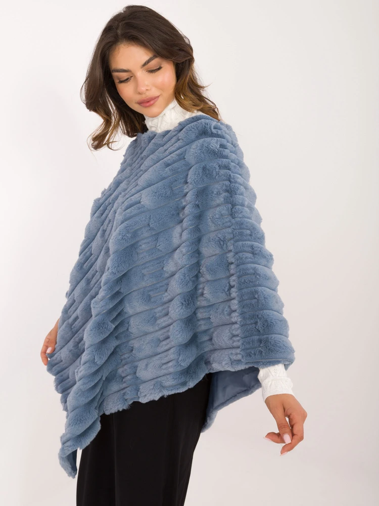 Wool Fashion Italia Poncho-AT-PN-2347.88-mėlyna