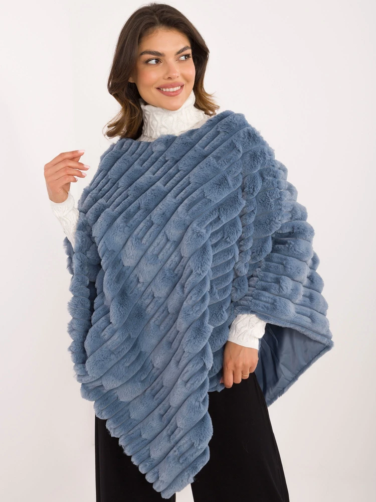 Wool Fashion Italia Poncho-AT-PN-2347.88-mėlyna