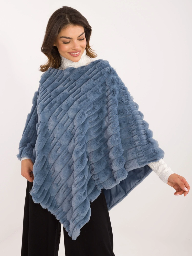 Wool Fashion Italia Poncho-AT-PN-2347.88-mėlyna