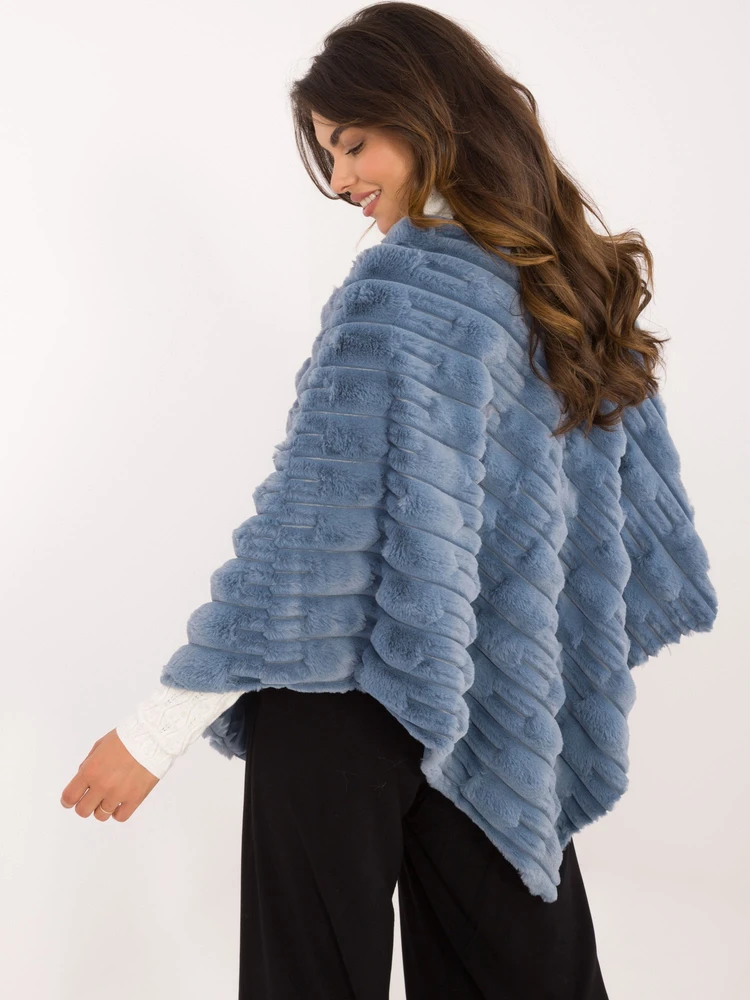 Wool Fashion Italia Poncho-AT-PN-2347.88-mėlyna