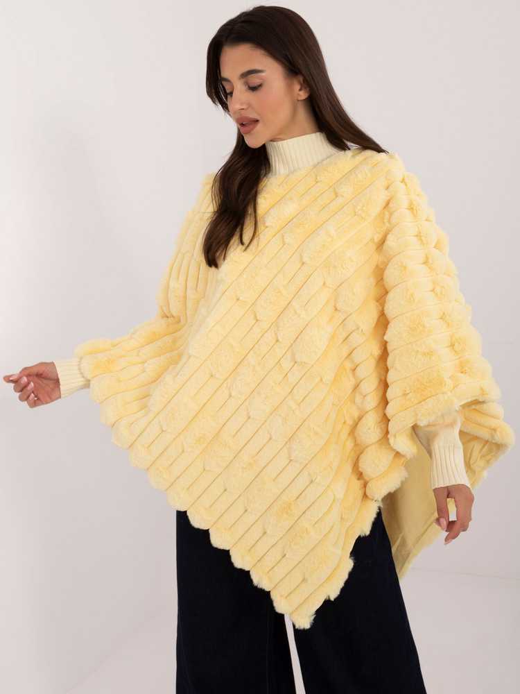 Wool Fashion Italia Pončas-AT-PN-2347.88-šviesiai geltonas