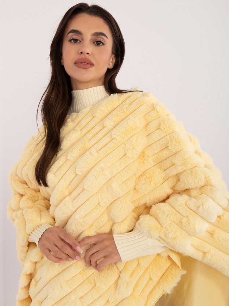Wool Fashion Italia Pončas-AT-PN-2347.88-šviesiai geltonas