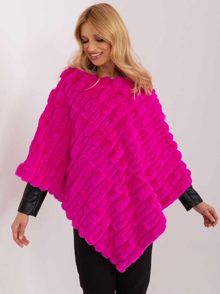 Wool Fashion Italia Pončas-AT-PN-2347.16-fuksija
