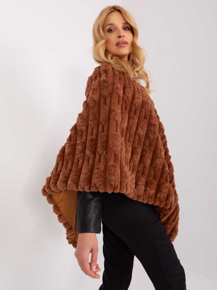 Wool Fashion Italia Poncho-AT-PN-2347.16-šviesiai ruda