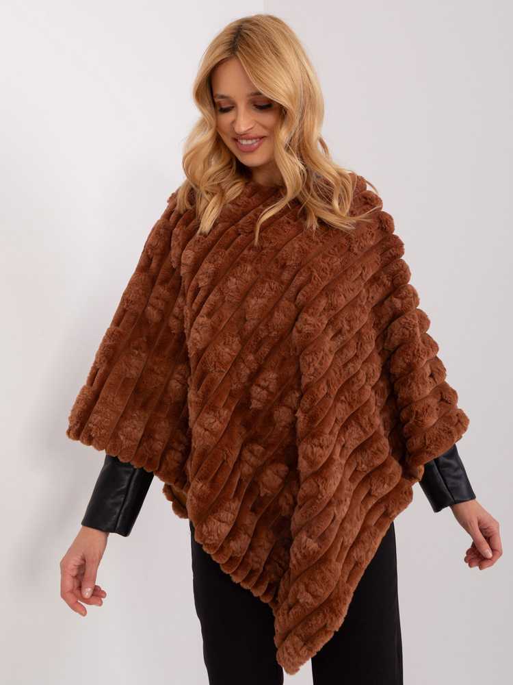 Wool Fashion Italia Poncho-AT-PN-2347.16-šviesiai ruda