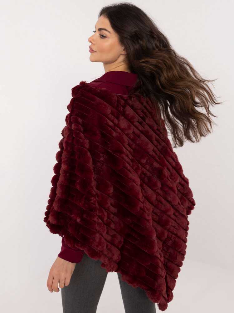 Wool Fashion Italia Pončas-AT-PN-2347.68-bordo