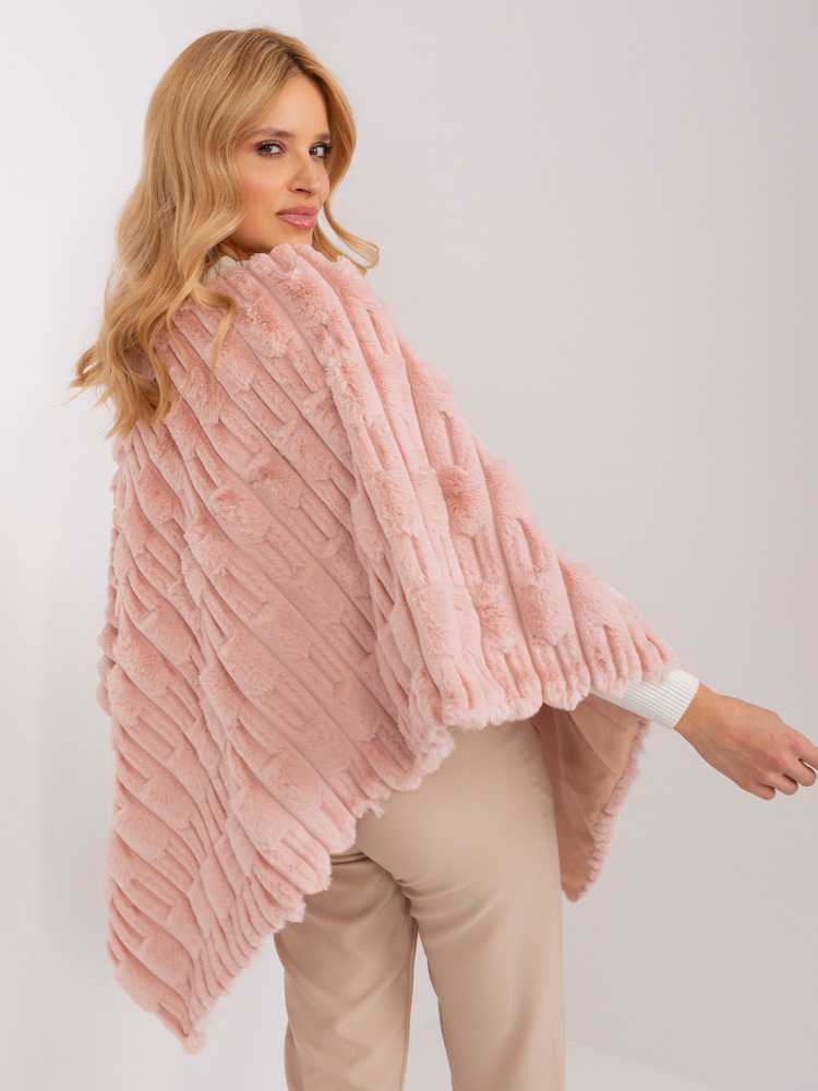 Wool Fashion Italia Poncho-AT-PN-2347.68-šviesiai rožinė