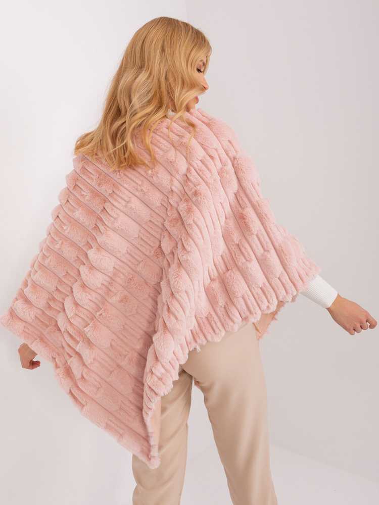 Wool Fashion Italia Poncho-AT-PN-2347.68-šviesiai rožinė