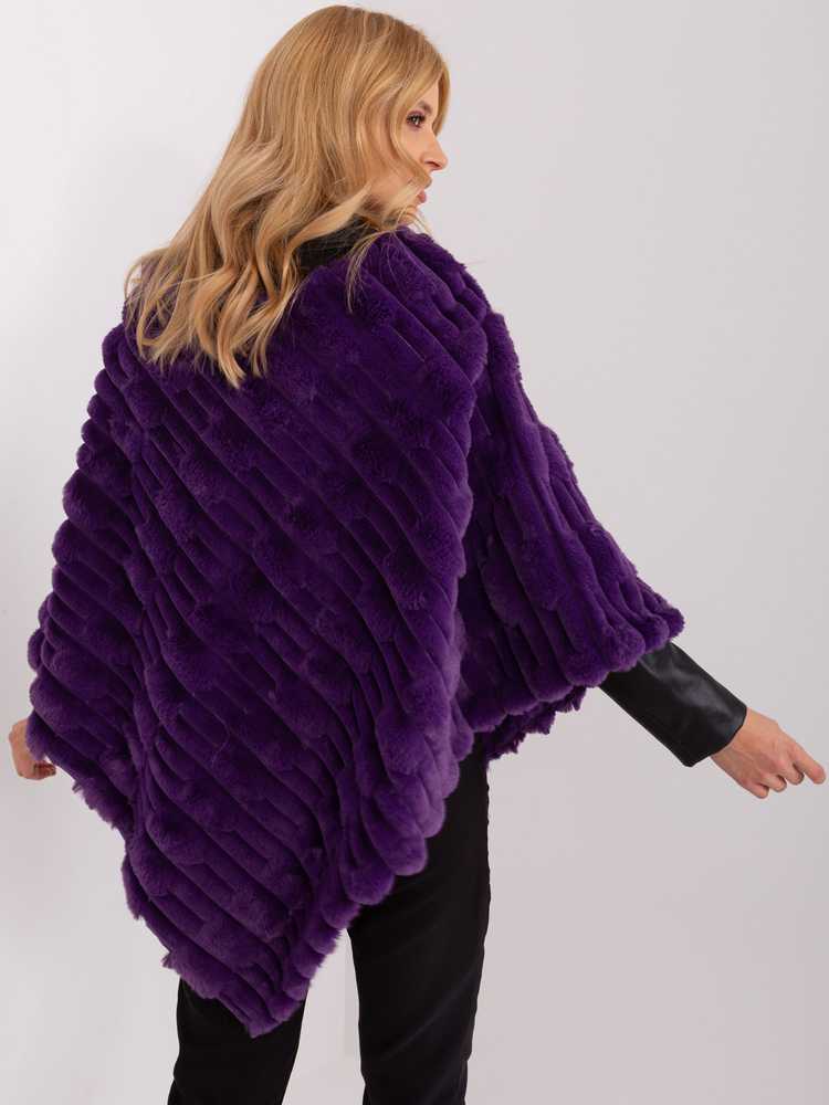 Wool Fashion Italia Poncho-AT-PN-2347.68-tamsiai violetinė