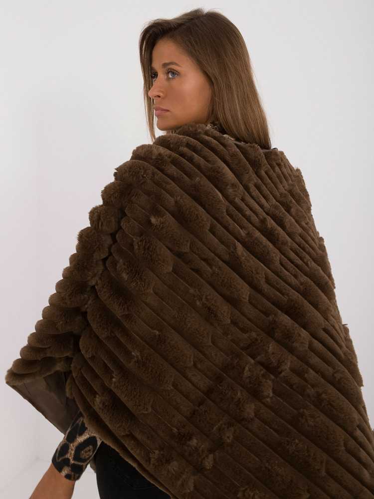 Wool Fashion Italia Poncho-AT-PN-2347.88-tamsiai ruda