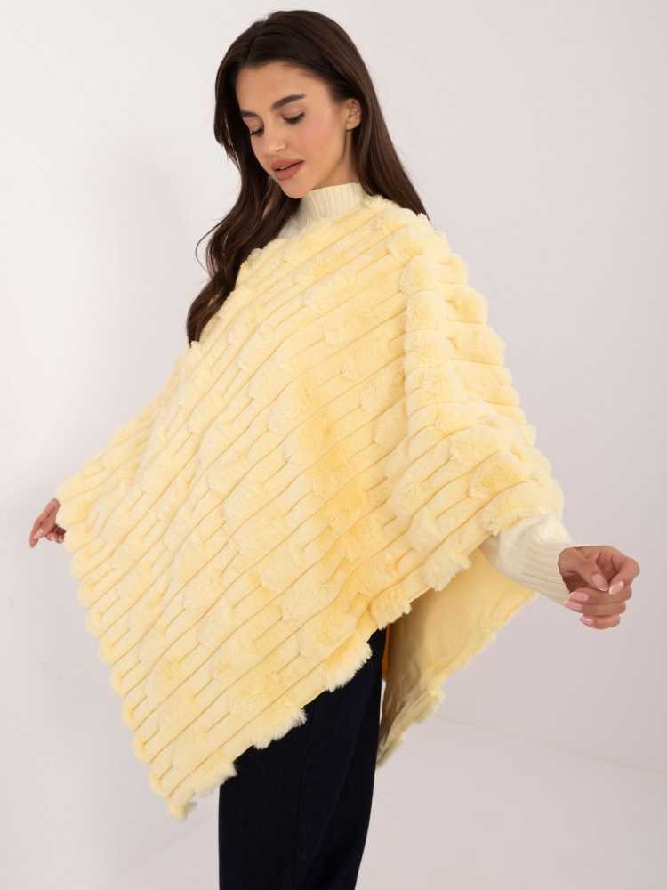 Wool Fashion Italia Pončas-AT-PN-2347.88-šviesiai geltonas