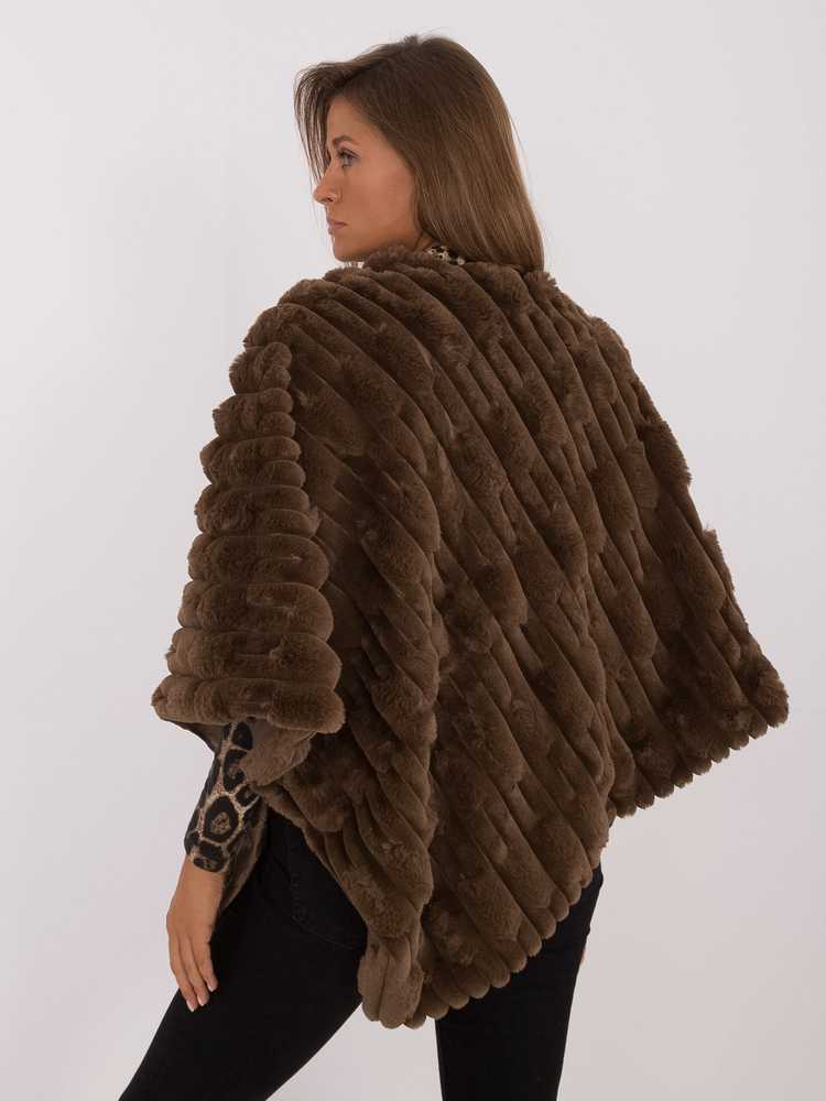 Wool Fashion Italia Poncho-AT-PN-2347.88-tamsiai ruda