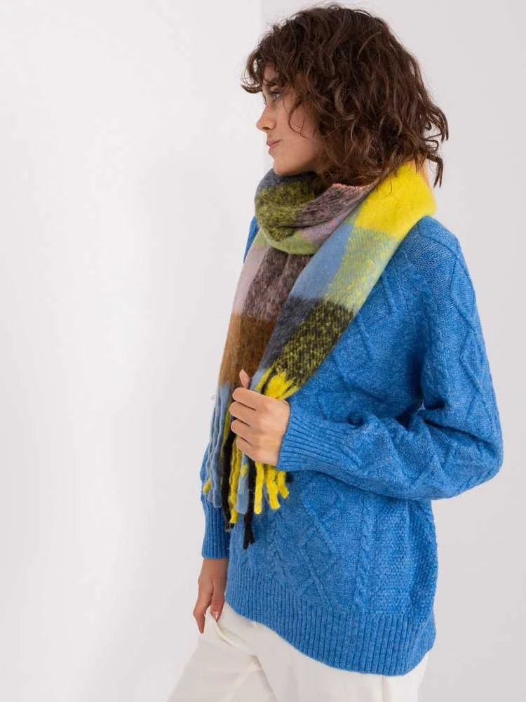Wool Fashion Italia Šalikas-AT-SZ-2311501.90-juoda-geltona