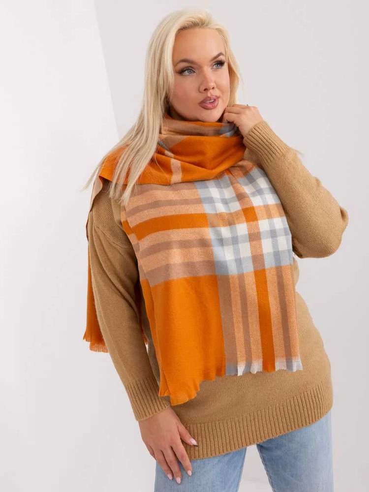 Wool Fashion Italia Šalikas-AT-SZ-23125-1,26-tamsiai oranžinis