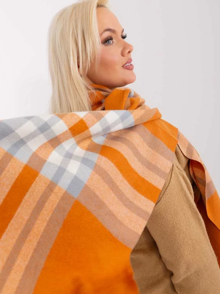 Wool Fashion Italia Šalikas-AT-SZ-23125-1,26-tamsiai oranžinis