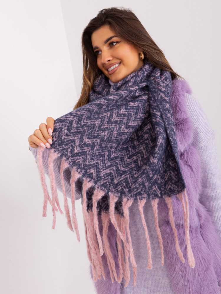 Wool Fashion Italia Šalikas-AT-SZ-23125.75 - tamsiai mėlynas