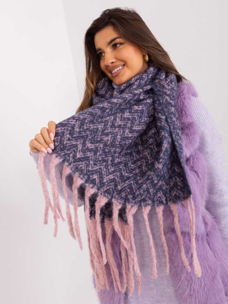 Wool Fashion Italia Šalikas-AT-SZ-23125.75 - tamsiai mėlynas