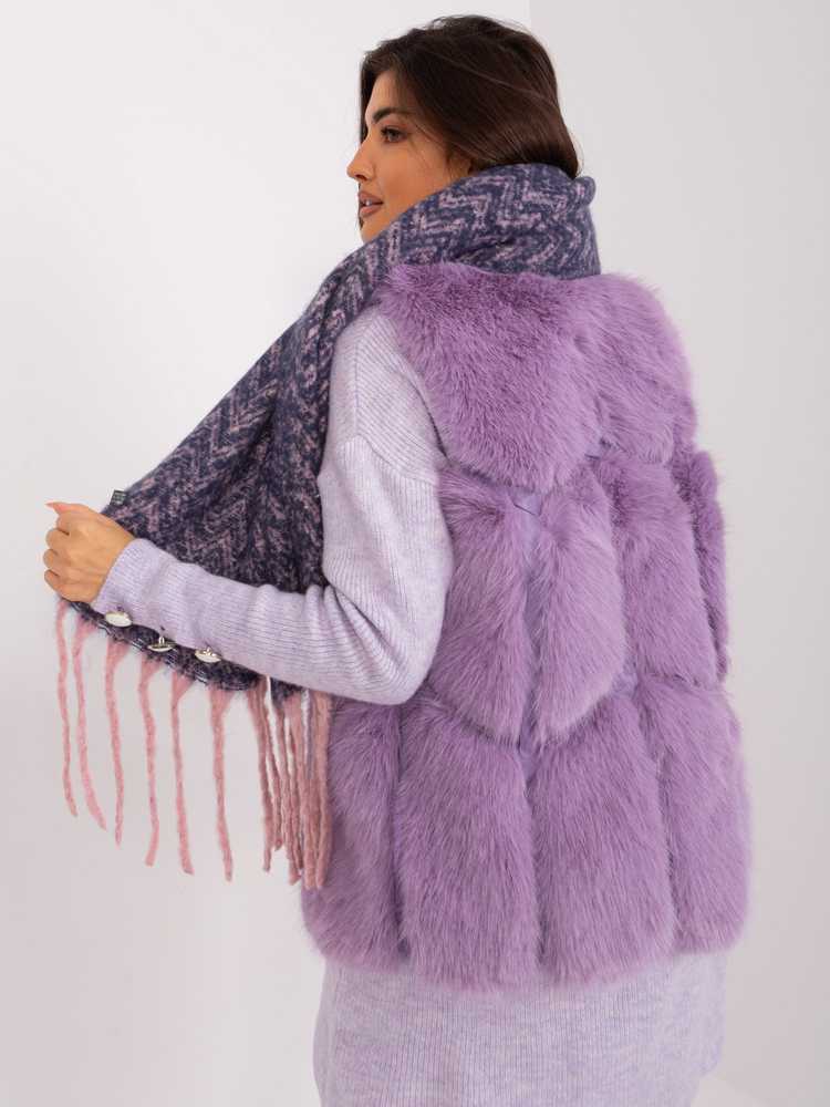Wool Fashion Italia Šalikas-AT-SZ-23125.75 - tamsiai mėlynas