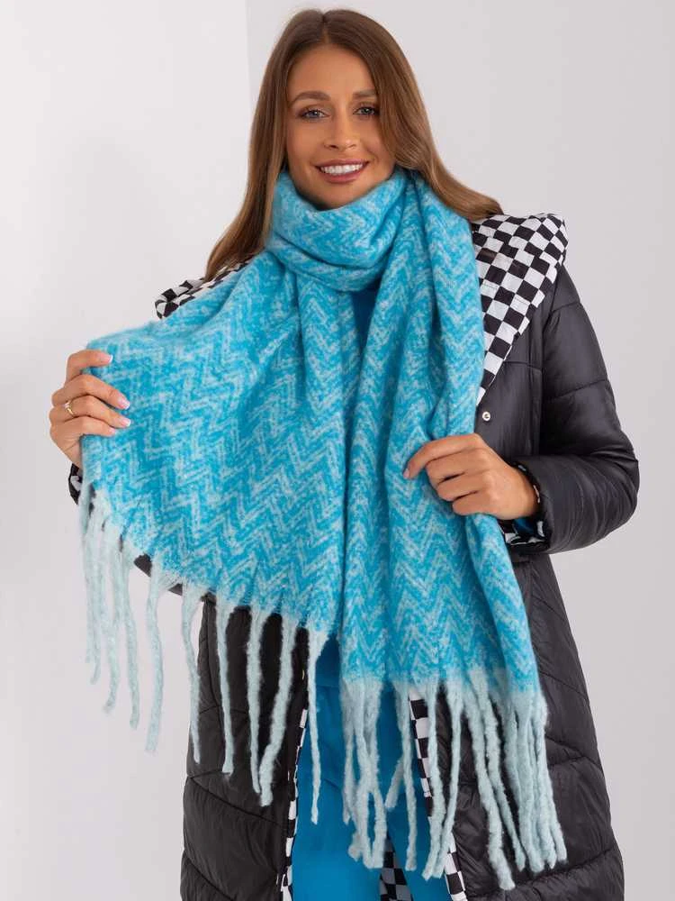 Wool Fashion Italia Šalikas-AT-SZ-23125.75-mėlynas
