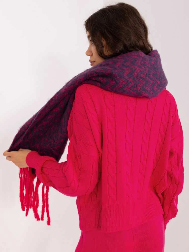 Wool Fashion Italia Šalikas-AT-SZ-23125.75-navy mėlyna-raudona